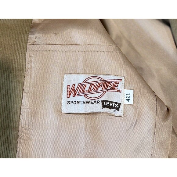VINTAGE Levis Wildfire Mens Blazer Brown Corduroy Sports Coat Suit Jacket 42L - Picture 3 of 9